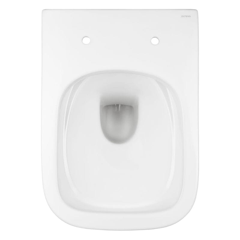 OLTENS Vernal Tiefspül-Wand-WC PureRim 34,5 x 50 cm, Set mit Slim WC-Sitz, mit SmartClean