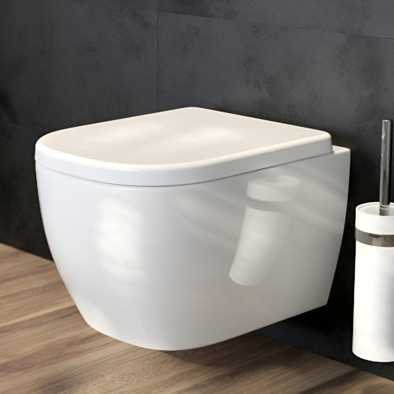 OLTENS Vernal Tiefspül-Wand-WC PureRim 34,5 x 50 cm, Set mit Slim WC-Sitz, mit SmartClean