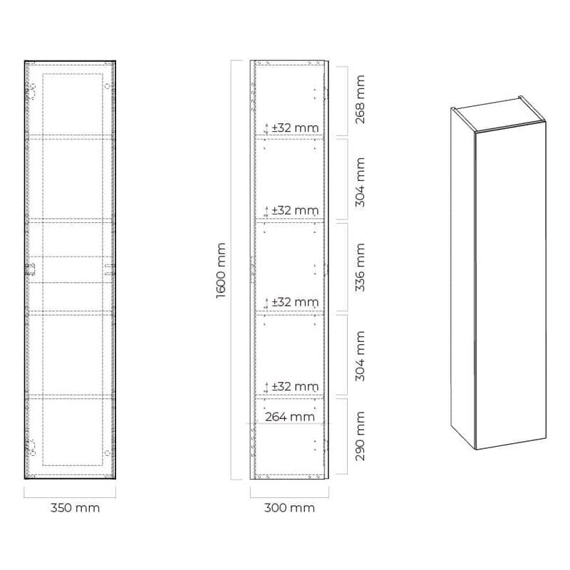 OLTENS Vernal Hochschrank 35 x 160 cm