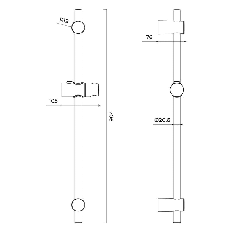 OLTENS Alling Brausestange 60 cm