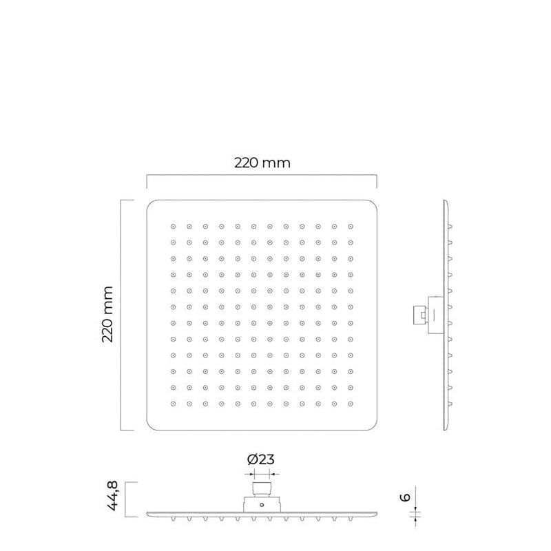 OLTENS Atran (S) Regenduschkopf quadratisch 22 x 22 cm