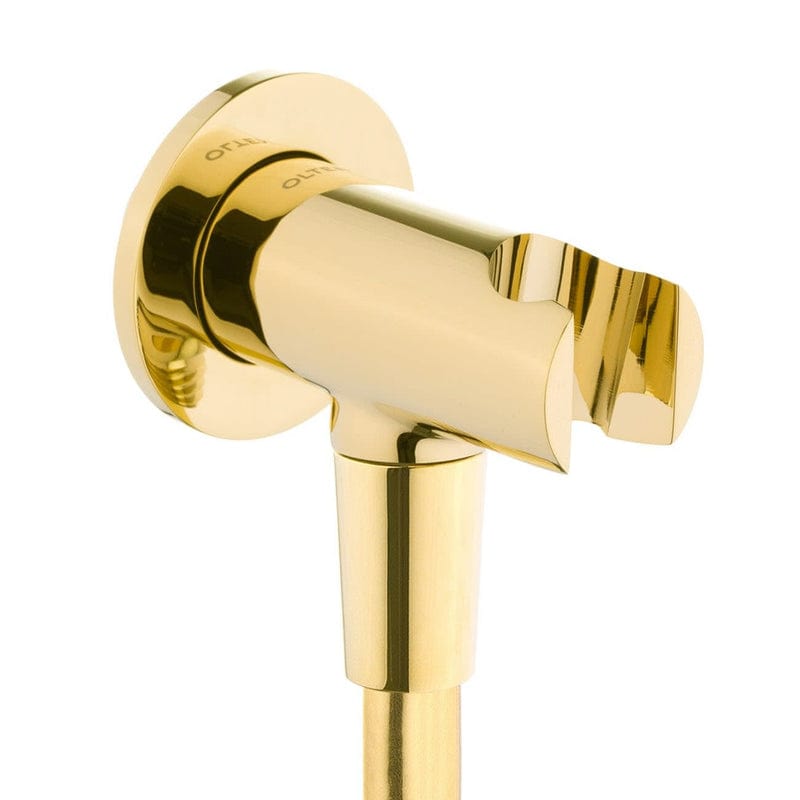 OLTENS Hvita Wandanschlussbogen mit Brausehalter, Rosette rund