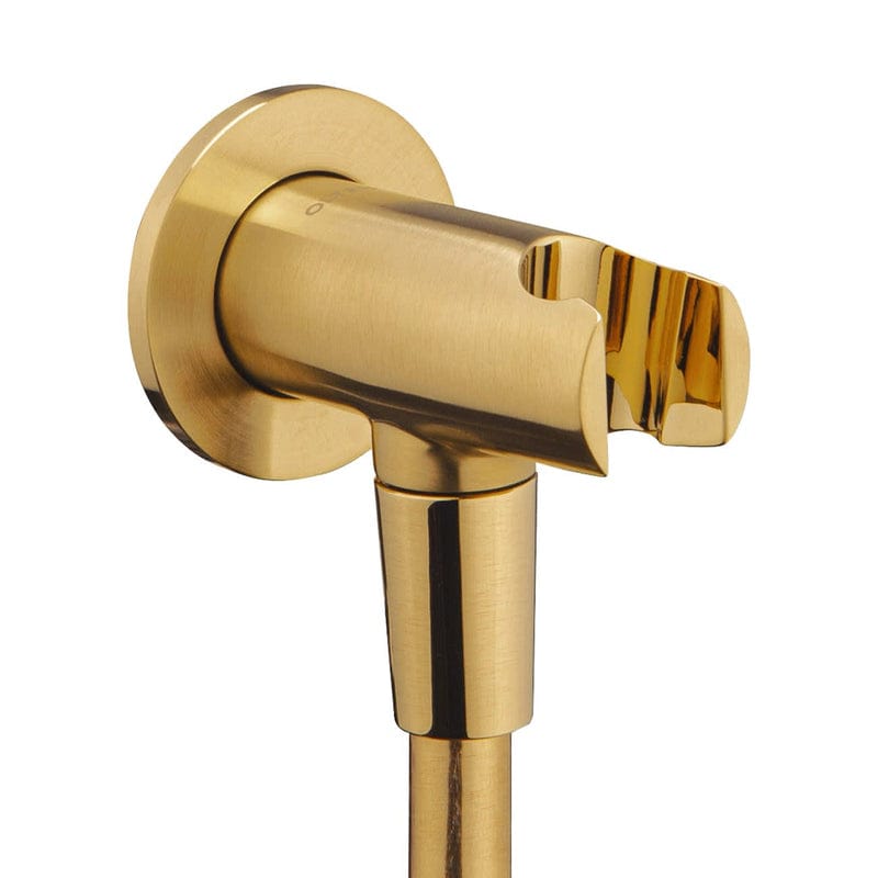 OLTENS Hvita Wandanschlussbogen mit Brausehalter, Rosette rund