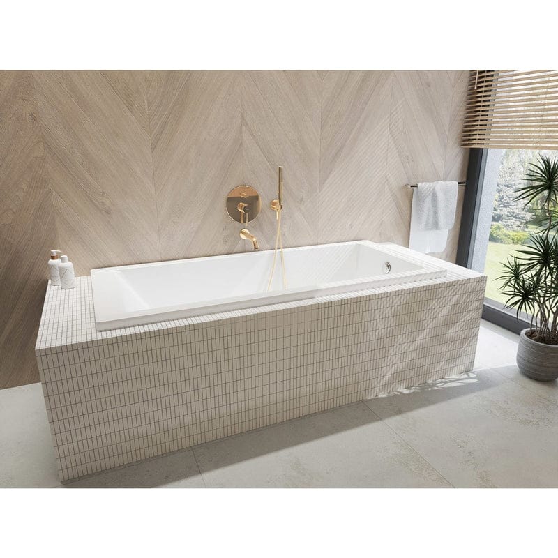 OLTENS Hvita Wandanschlussbogen mit Brausehalter, Rosette rund