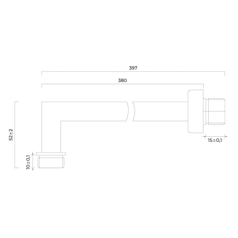 OLTENS Lagan (S) Wandarm rechteckig für Kopfbrause