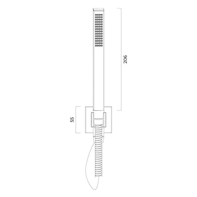 OLTENS Sog Stabhandbrause quadratisch mit 1 Strahlart
