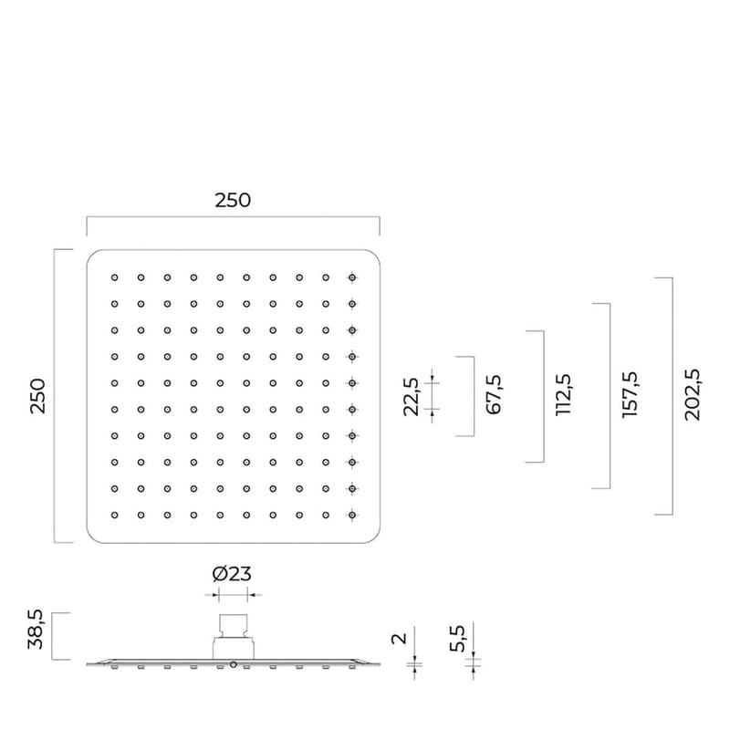 OLTENS Vindel (S) Regenduschkopf quadratisch