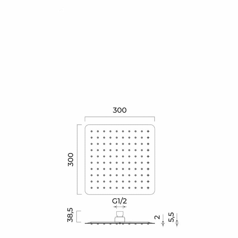 OLTENS Vindel (S) Regenduschkopf quadratisch 30 x 30 cm