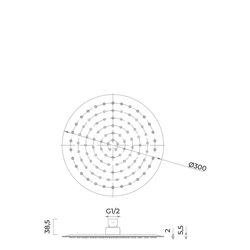 OLTENS Vindel Regenduschkopf rund  30 cm
