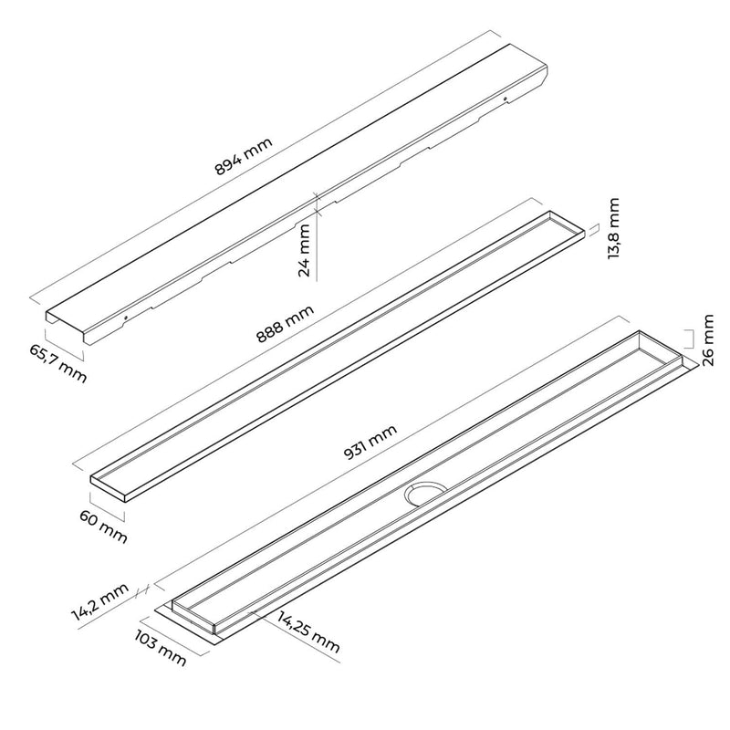 OLTENS Langan Duschrinne mit Flansch und 2 in 1 Abdeckung