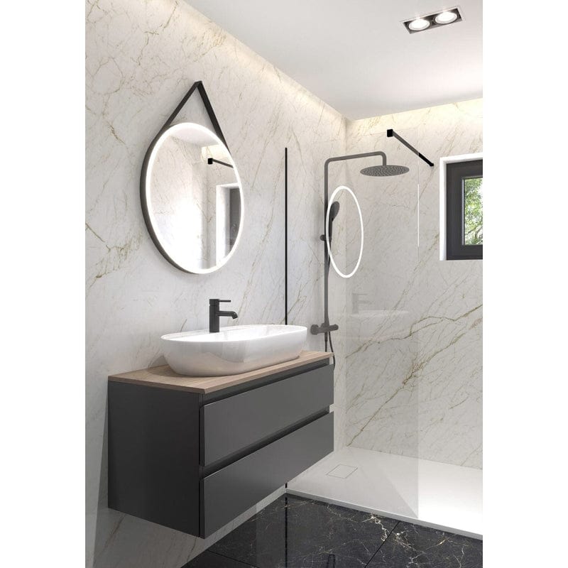 OLTENS Atran Duschsystem mit Aufputz-Thermostat, Handbrause und Kopfbrause rund