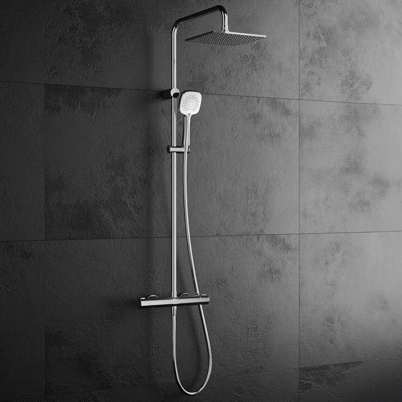 OLTENS Atran (S) Duschsystem mit Aufputz-Thermostat, Handbrause und Kopfbrause eckig