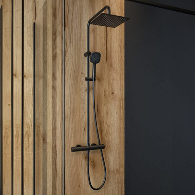 OLTENS Atran (S) Duschsystem mit Aufputz-Thermostat, Handbrause und Kopfbrause eckig