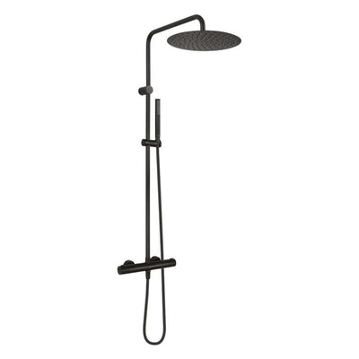 OLTENS Boran Duschsystem mit Aufputz-Thermostat, Stabhandbrause und Kopfbrause rund