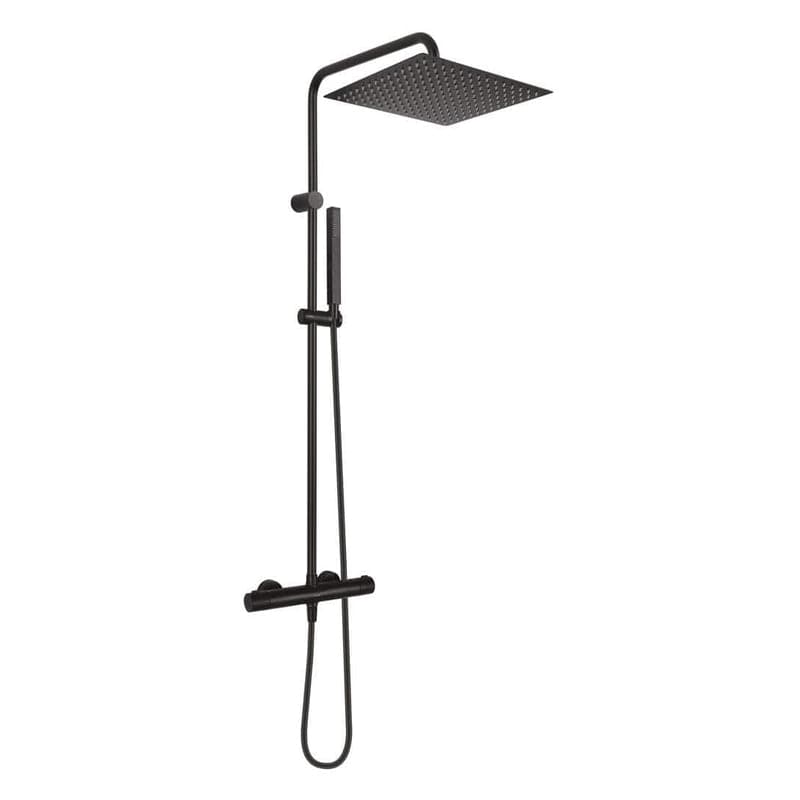 OLTENS Boran (S) douchezuil met opbouw-thermostaat, stanghanddouche en vierkante hoofddouche