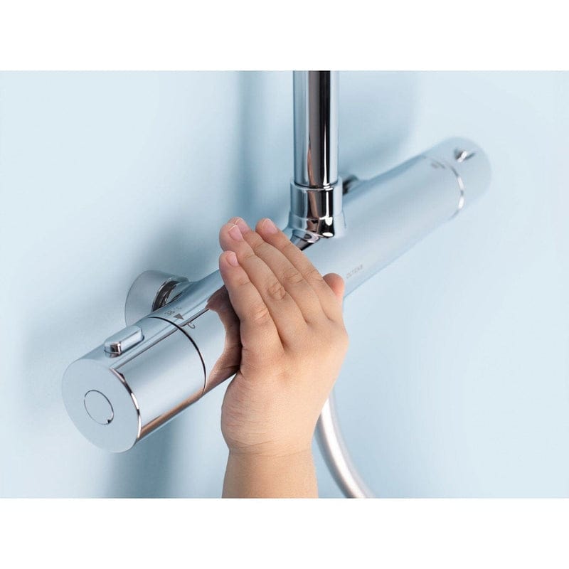 OLTENS Boran (S) Duschsystem mit Aufputz-Thermostat, Stabhandbrause und Kopfbrause eckig