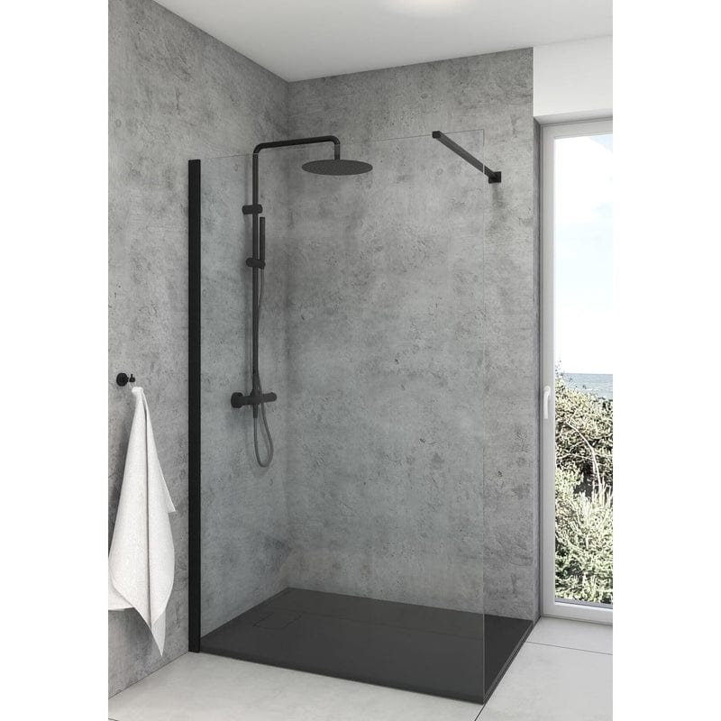 OLTENS Boran Duschsystem mit Aufputz-Thermostat, Stabhandbrause und Kopfbrause rund