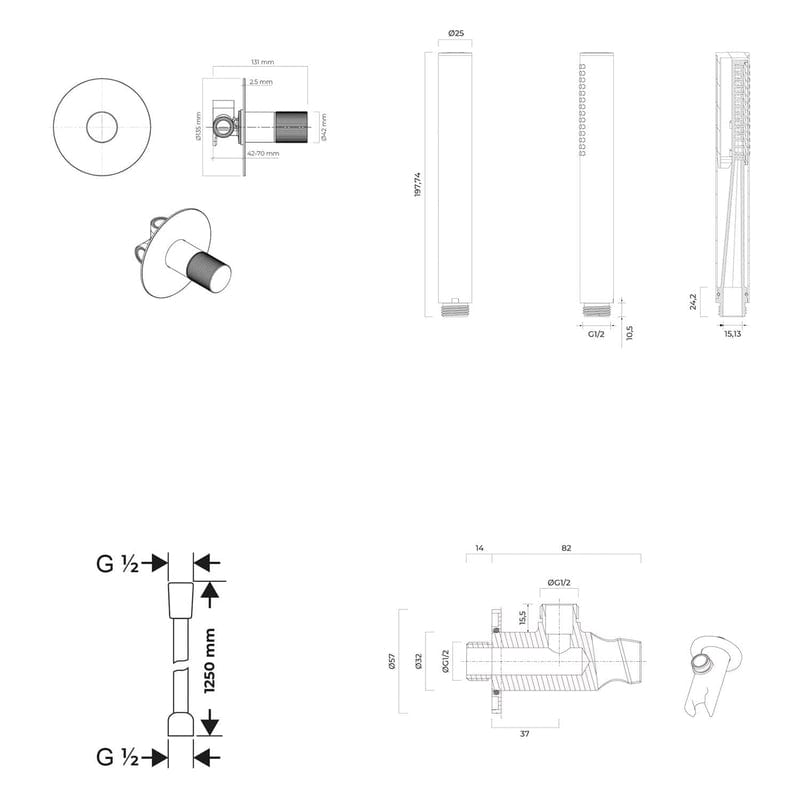 OLTENS Hamnes Duschsystem mit Unterputz-Armatur und Stabhandbrause rund
