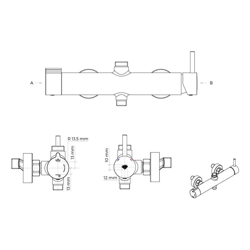 OLTENS Molle Duschsystem mit Aufputz-Armatur, Stabhandbrause und Kopfbrause rund