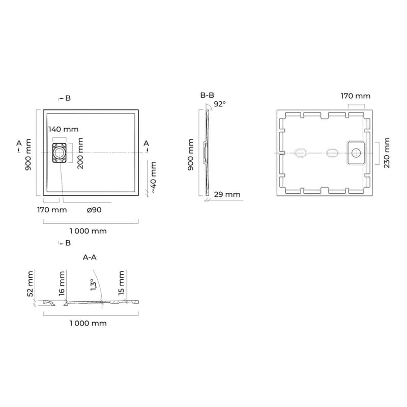 OLTENS Bergytan Duschwanne RockSurface