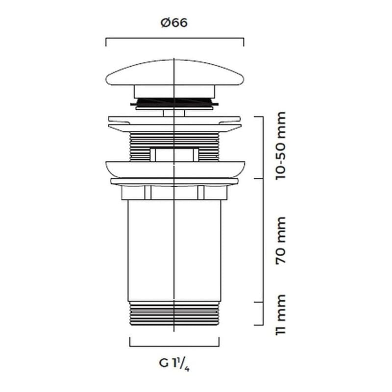 OLTENS Halsa Klik-Klak Waschbeckenstopfen mit Überlauf
