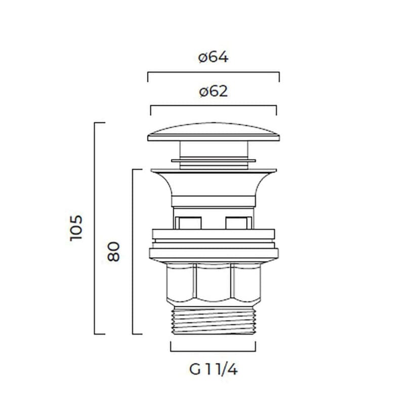 OLTENS Jelsa Klik-Klak Waschbeckenstopfen mit Überlauf