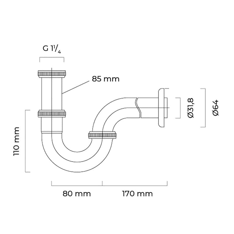 OLTENS Lyse Röhren-Siphon für Waschbecken