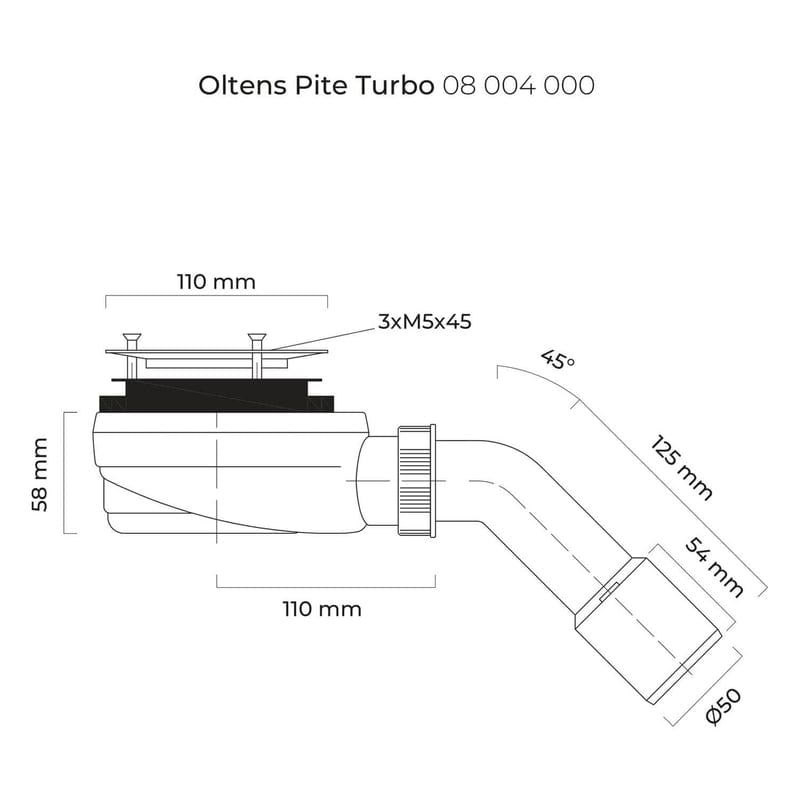 OLTENS Pite Turbo Duschsiphon Ø 9 cm ohne Abdeckhaube