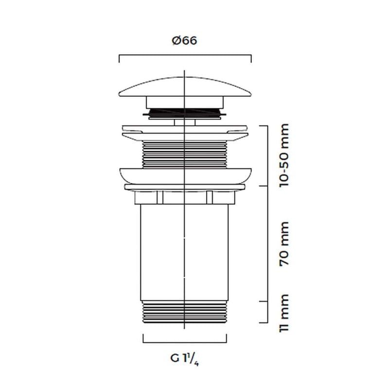 OLTENS Rovde Klik-Klak Waschbeckenstopfen ohne Überlauf