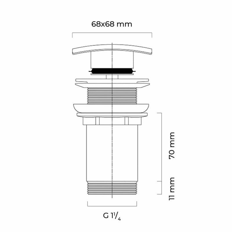 OLTENS Rovde (S) Klik-Klak Waschbeckenstopfen ohne Überlauf