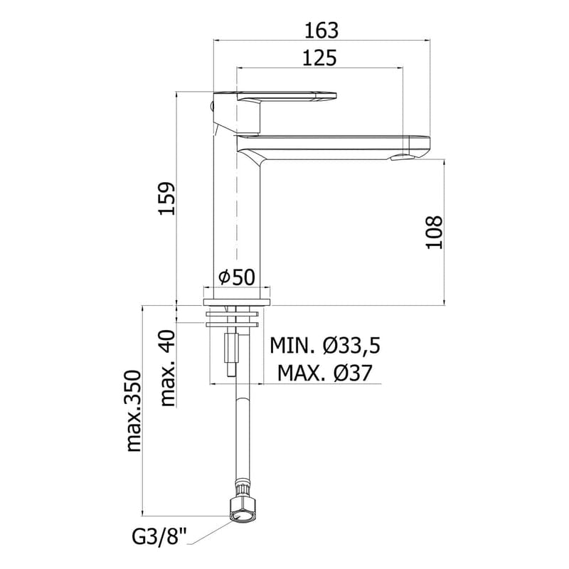 pianura Aora Waschtisch-Einhebelmischer, wassersparend