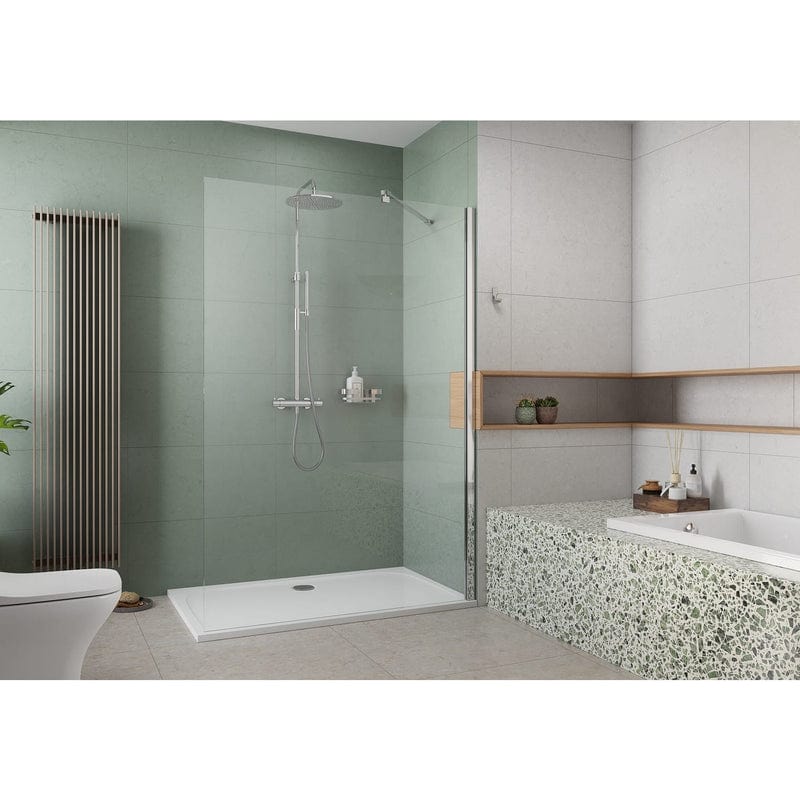 pianura Stella Duschsystem Aufputz mit Thermostat und Kopfbrause 30 cm