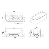 pianura Valentina Eckbadewanne 165 x 75 cm  Ecke rechts