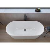 pianura Valentina Badewanne oval freistehend 180 x 80 cm mit Schürze und verdecktem Überlauf