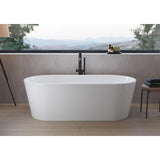 pianura Valentina Badewanne oval freistehend 180 x 80 cm mit Schürze und verdecktem Überlauf