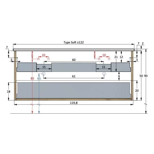 pianura Stella Doppelwaschtisch mit Unterschrank 122 cm