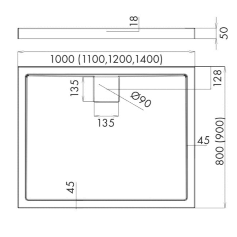 Stabildense® Ultralight Premium Duschwanne QUANTI SCHWARZ