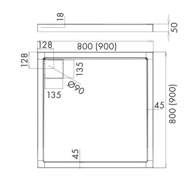 Stabildense® Ultralight Premium Duschwanne QUANTI SCHWARZ