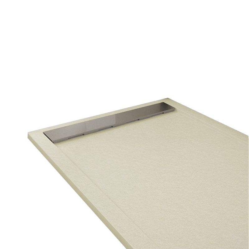 Mineralgiet-douchebak extra vlak RIBERA, leisteenlook, BEIGE