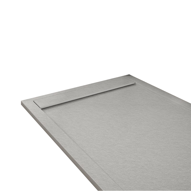 Mineralgiet-douchebak extra plat RIBERA, leisteenlook, GRIJS