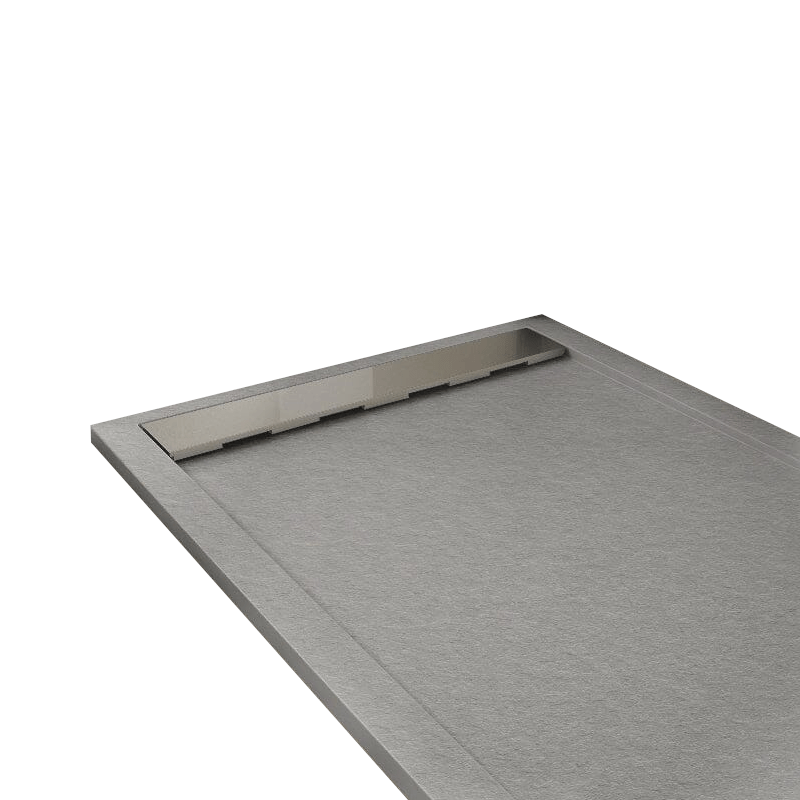 Mineralgiet-douchebak extra plat RIBERA, leisteenlook, GRIJS