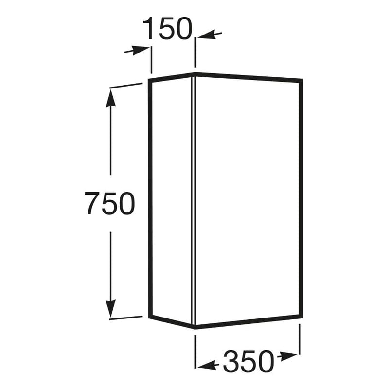 Roca Delta Oberschrank 1 Tür, Anschlag links oder rechts