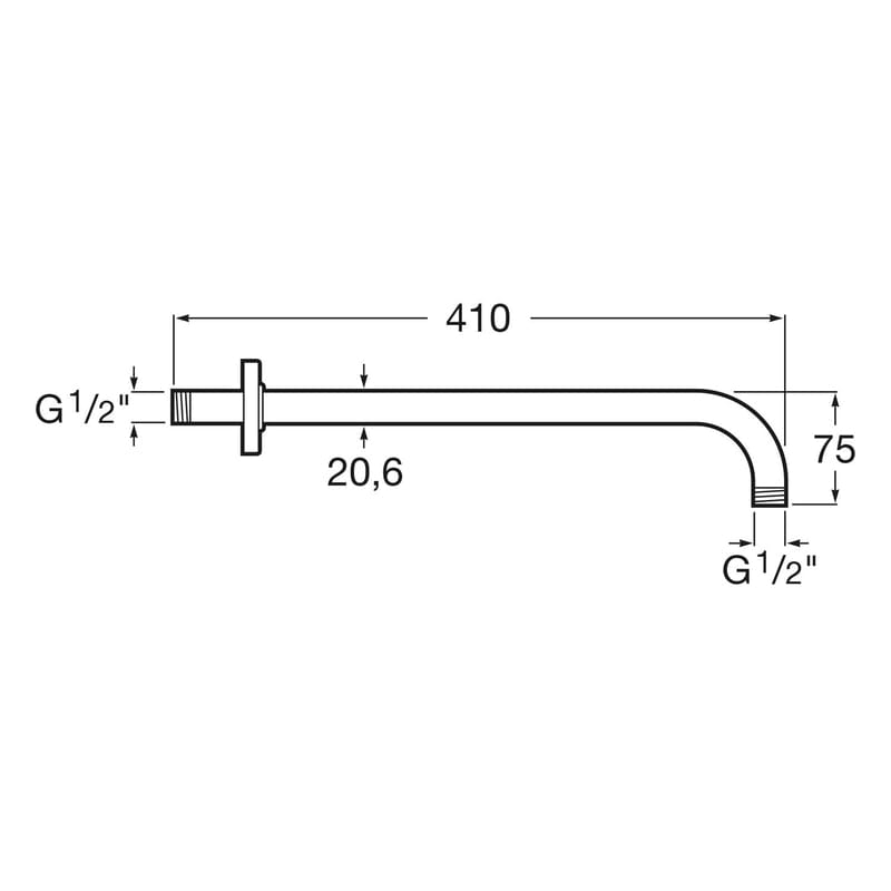 Roca Brausearm für Wandmontage rund 40 cm