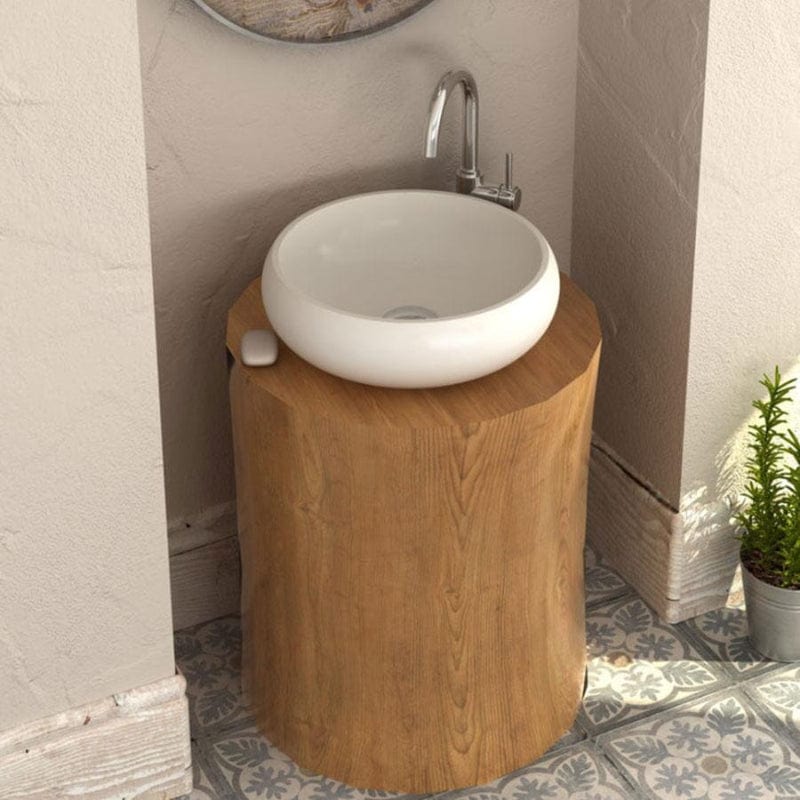 Rundes Aufsatzwaschbecken aus Kunststein RONDO