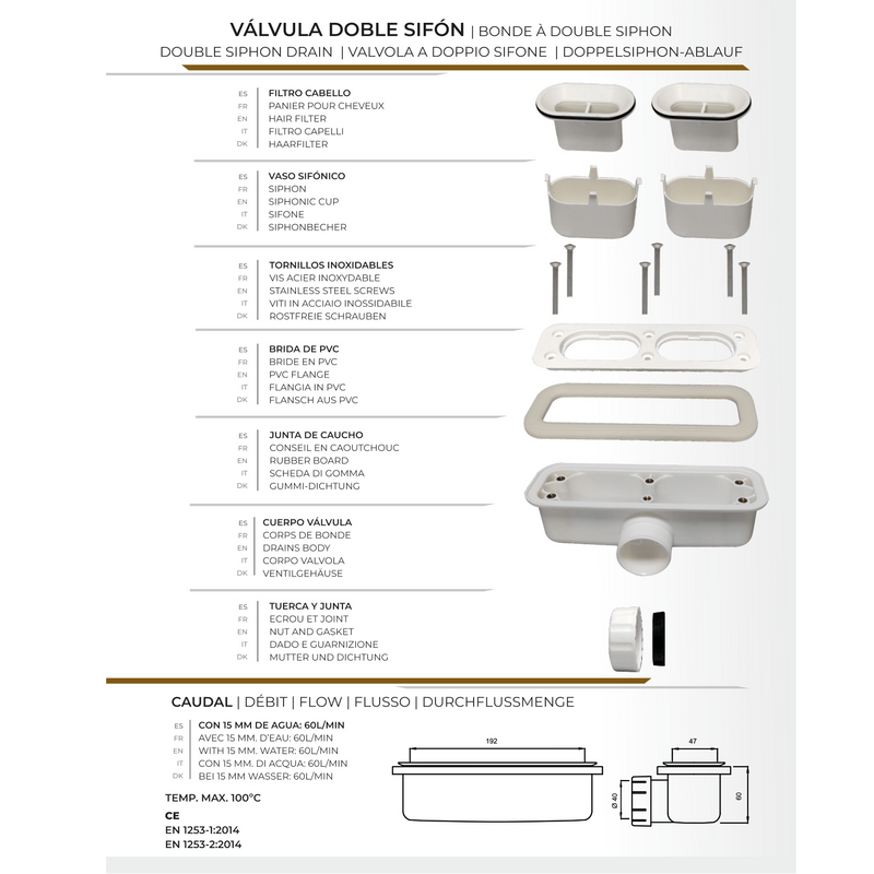 Mineralguss-Duschwanne extra flach SUEZ, Schieferoptik