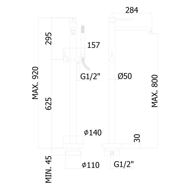 Steinkamp Living Freistehende Wannenarmatur, ohne Grundkörper