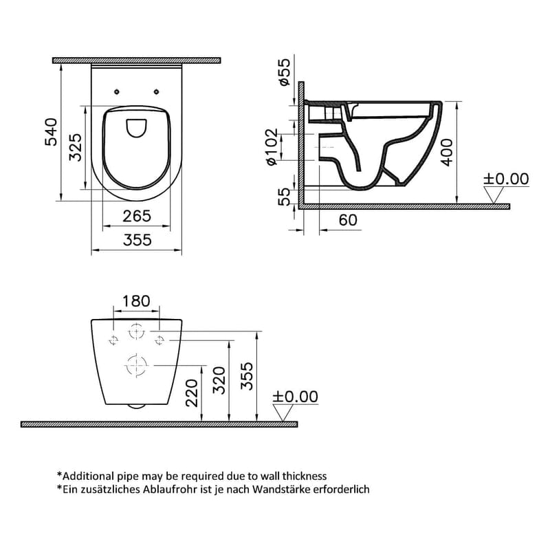 Steinkamp Living 2.0 Wand-WC Tiefspüler ohne Spülrand