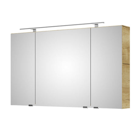 Steinkamp Living 2.0 Spiegelschrank 120 cm mit 3 Drehtüren, inkl. LED-Aufsatzleuchte