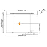 Steinkamp Living 2.0 Spiegelschrank 120 cm mit 3 Drehtüren, inkl. LED-Aufsatzleuchte