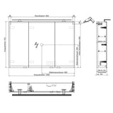 Steinkamp Living 2.0 Spiegelschrank 100 cm mit 3 Drehtüren, inkl. LED-Aufsatzleuchte